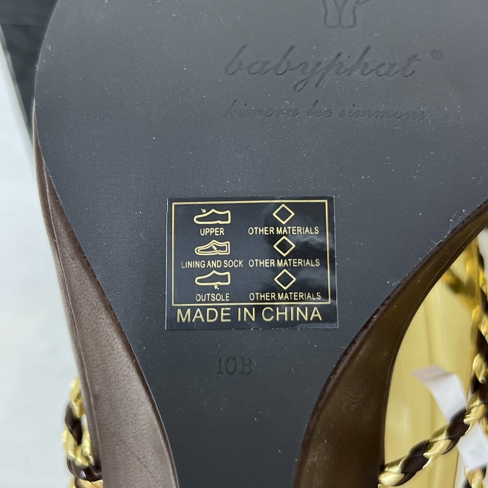Baby Phat Gold/Brown Wedge Sandals Rhinestone Y2K Glam Women's US 10B VTG NEW - Picture 15 of 16